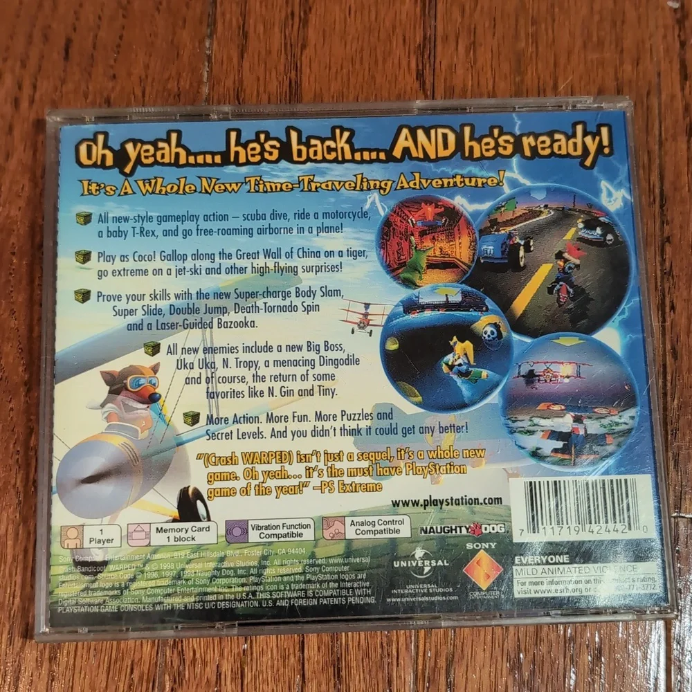 Crash Bandicoot Warped for Sony PlayStation 1 CIB